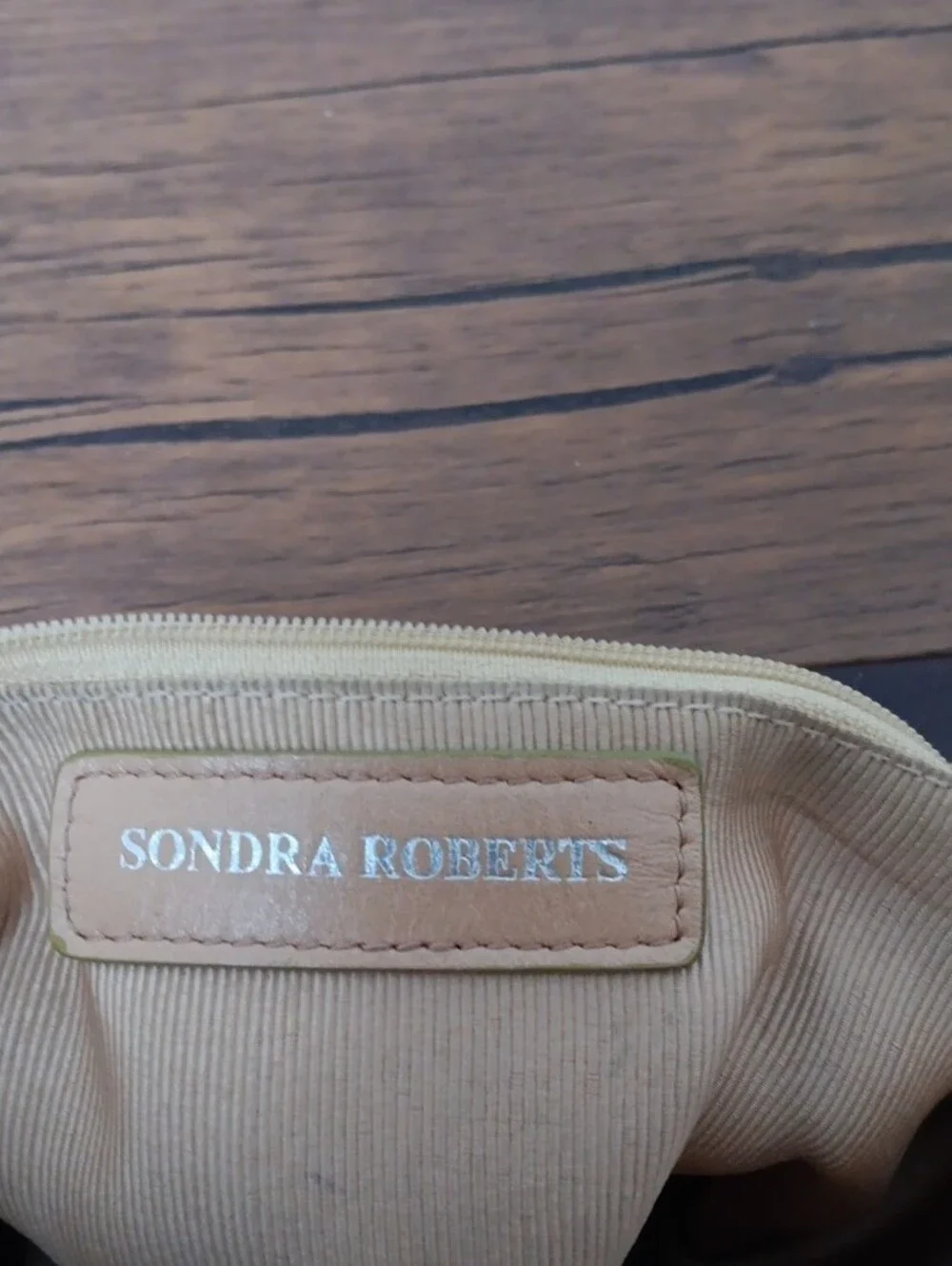 Sondra Roberts Croc-Embossed Shoulder Bag in Camel.